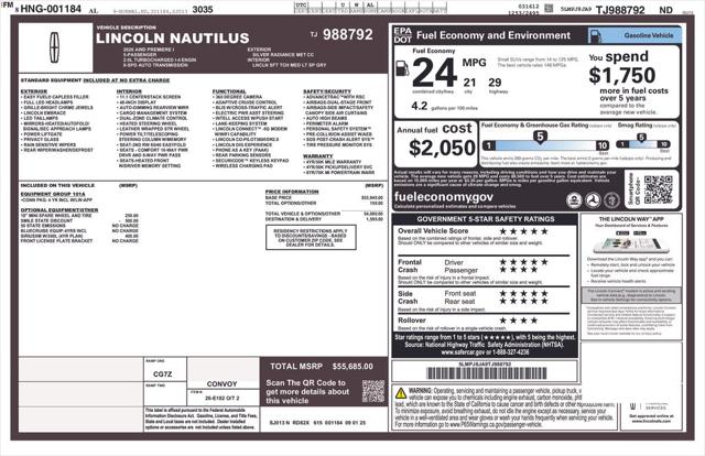 New 2026 Lincoln Nautilus Premiere For Sale in Muscle Shoals, AL