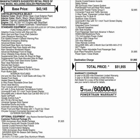 2026 Chrysler Pacifica PACIFICA SELECT 2026 Chrysler Pacifica PACIFICA SELECT