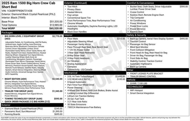 2025 RAM Ram 1500 RAM 1500 BIG HORN CREW CAB 4X4 57 BOX