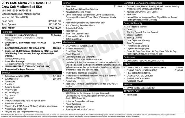 2019 GMC Sierra 2500HD Denali 2019 GMC Sierra 2500HD Denali