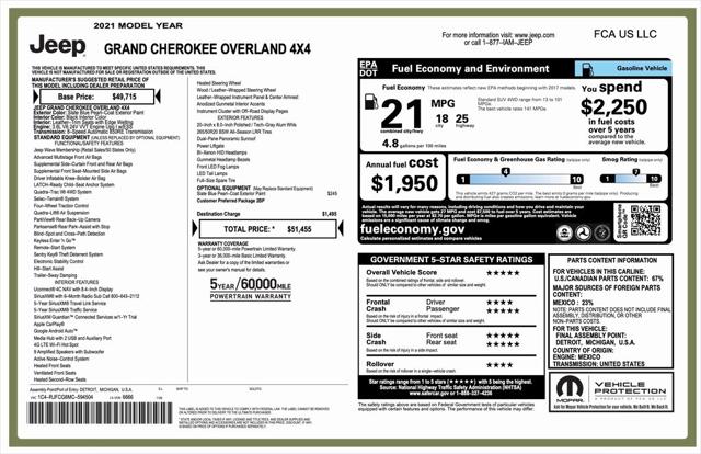 2021 Jeep Grand Cherokee Overland 4X4