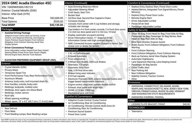 2024 GMC Acadia FWD Elevation