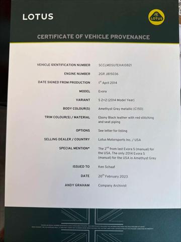 2014 Lotus Evora S 2+2