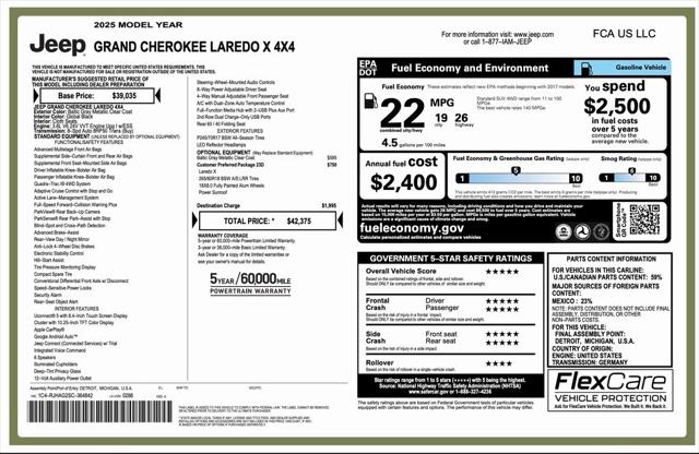 2025 Jeep Grand Cherokee GRAND CHEROKEE LAREDO X 4X4