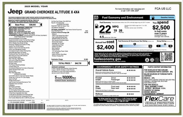 2025 Jeep Grand Cherokee GRAND CHEROKEE ALTITUDE X 4X4