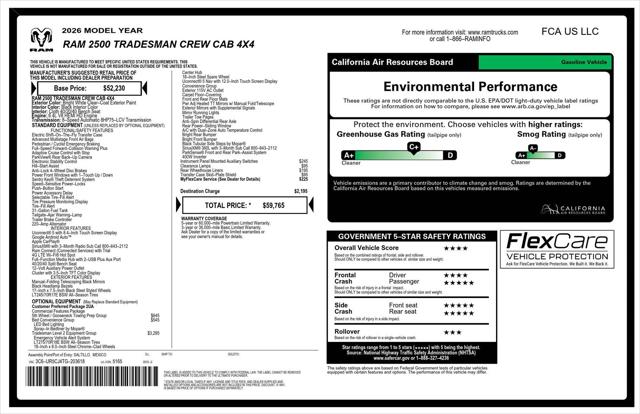 2026 RAM Ram 2500 RAM 2500 TRADESMAN CREW CAB 4X4 64 BOX 2026 RAM Ram 2500 RAM 2500 TRADESMAN CREW CAB 4X4 64 BOX