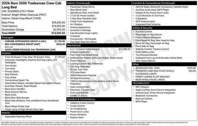 2026 RAM Ram 3500 RAM 3500 TRADESMAN CREW CAB 4X4 8 BOX