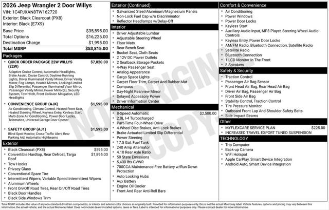 2026 Jeep Wrangler WRANGLER 2-DOOR WILLYS