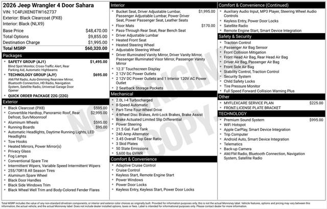 2026 Jeep Wrangler WRANGLER 4-DOOR SAHARA