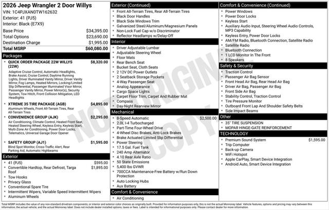 2026 Jeep Wrangler WRANGLER 2-DOOR WILLYS