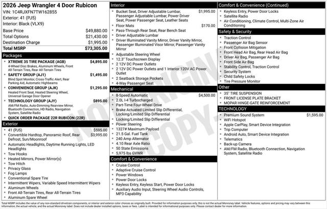 2026 Jeep Wrangler WRANGLER 4-DOOR RUBICON