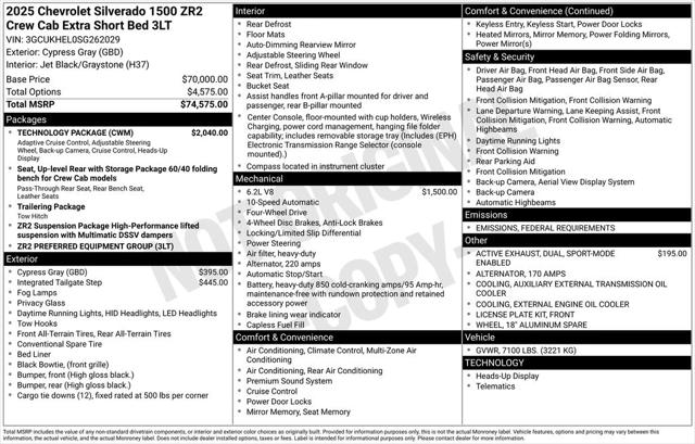 2025 Chevrolet Silverado 1500 4WD Crew Cab Short Bed ZR2