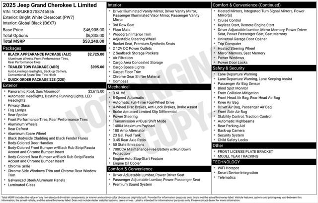2025 Jeep Grand Cherokee GRAND CHEROKEE L LIMITED 4X4