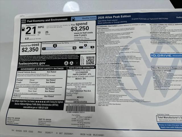 2026 Volkswagen Atlas Peak Edition