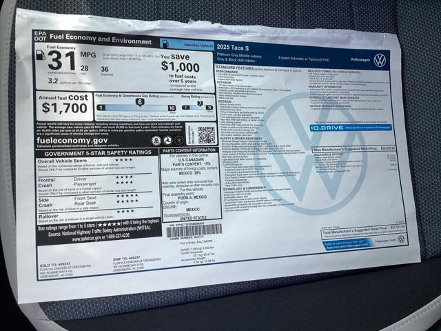 2025 Volkswagen Taos 1.5T S