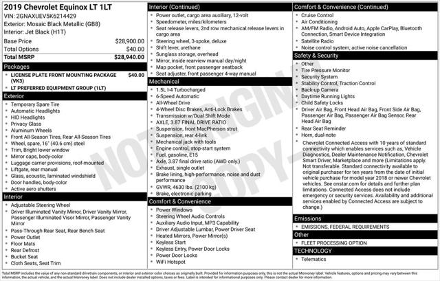 2019 Chevrolet Equinox LT 2019 Chevrolet Equinox LT