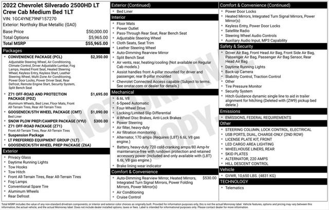2022 Chevrolet Silverado 2500HD 4WD Crew Cab Standard Bed LT