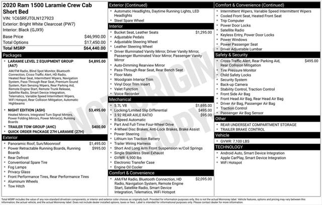 2020 RAM 1500 Laramie Crew Cab 4x4 57 Box