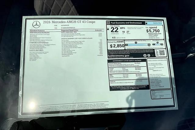 2026 Mercedes-Benz AMG GT 43 AMG GT 43