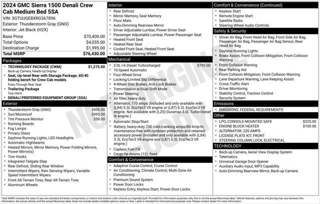 2024 GMC Sierra 1500 4WD Crew Cab Standard Box Denali 2024 GMC Sierra 1500 4WD Crew Cab Standard Box Denali