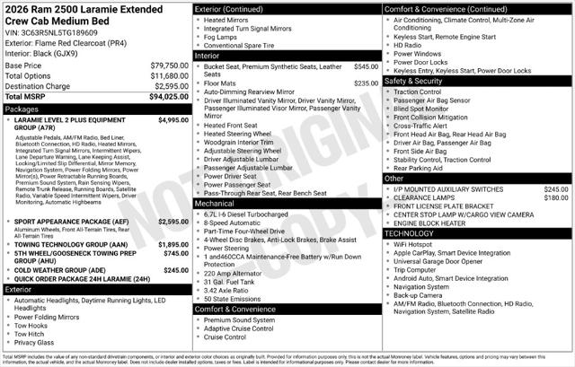 2026 Ram 2500 Laramie Mega Cab 4x4 64 Box