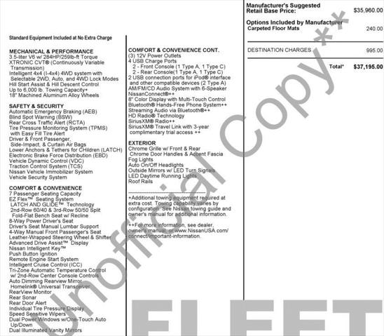2019 Nissan Pathfinder SV