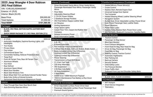 2025 Jeep Wrangler WRANGLER 4-DOOR RUBICON 392