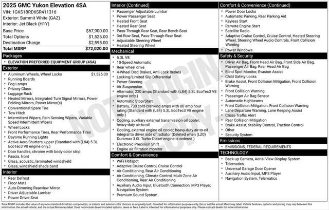 2025 GMC Yukon 2WD Elevation