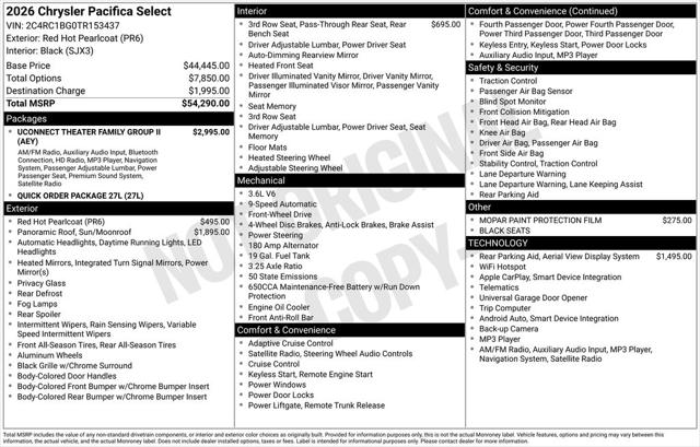2026 Chrysler Pacifica Select