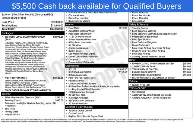 2026 RAM Ram 1500 RAM 1500 BIG HORN CREW CAB 4X4 57 BOX