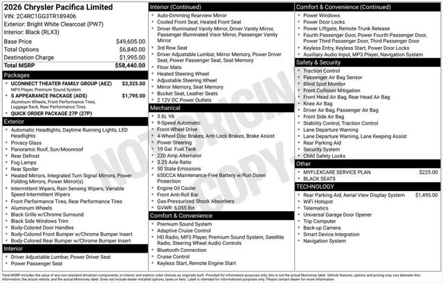 2026 Chrysler Pacifica PACIFICA LIMITED