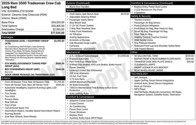 2026 RAM Ram 3500 RAM 3500 TRADESMAN CREW CAB 4X4 8 BOX
