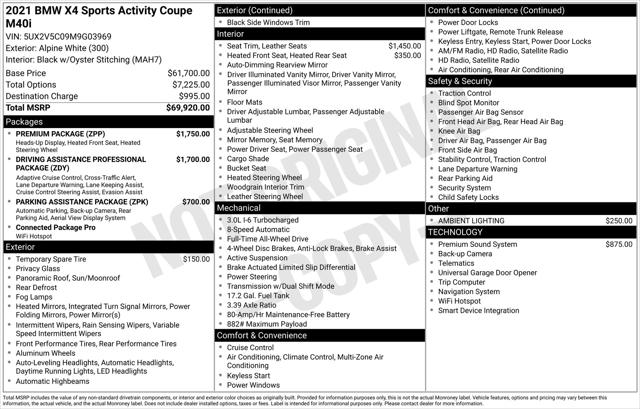 2021 BMW X4 M40i 2021 BMW X4 M40i