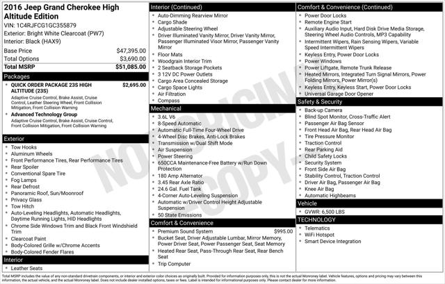 2016 Jeep Grand Cherokee High Altitude