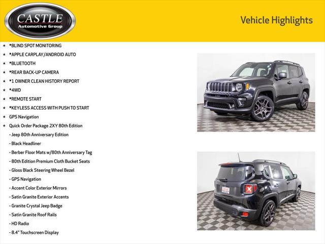 2021 Jeep Renegade 80th Anniversary 4X4 2021 Jeep Renegade 80th Anniversary 4X4