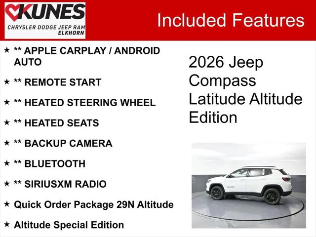 2026 Jeep Compass COMPASS LATITUDE ALTITUDE 4X4 2026 Jeep Compass COMPASS LATITUDE ALTITUDE 4X4
