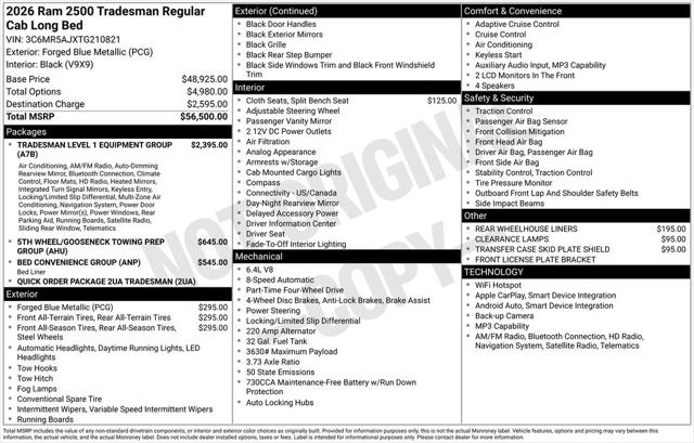 2026 RAM Ram 2500 RAM 2500 TRADESMAN REGULAR CAB 4X4 8 BOX