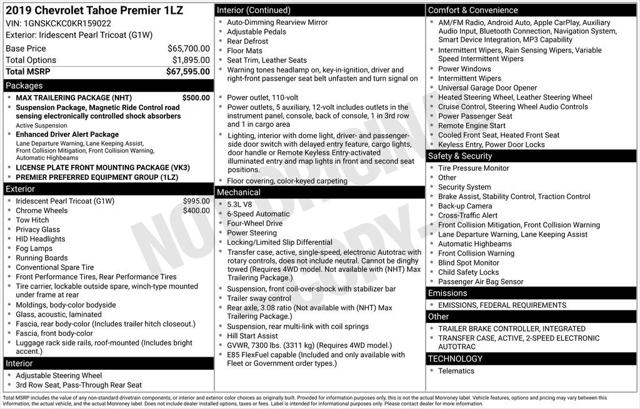 2019 Chevrolet Tahoe Premier 2019 Chevrolet Tahoe Premier