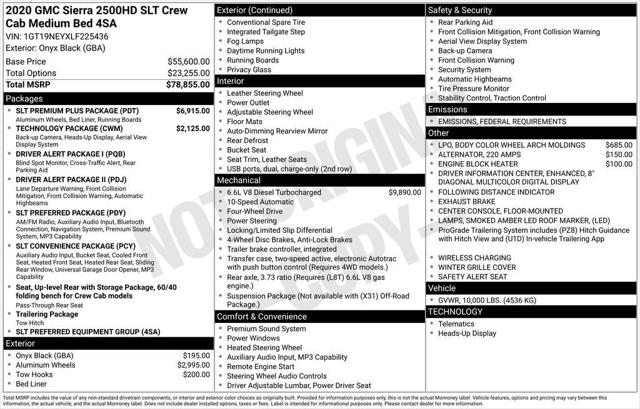 2020 GMC Sierra 2500HD 4WD Crew Cab Standard Bed SLT