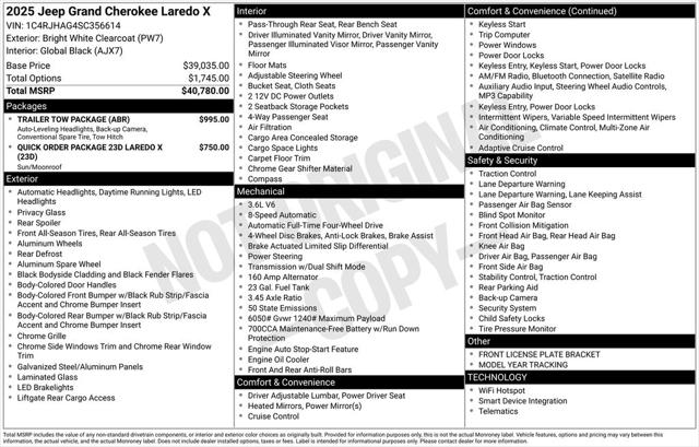 2025 Jeep Grand Cherokee GRAND CHEROKEE LAREDO X 4X4
