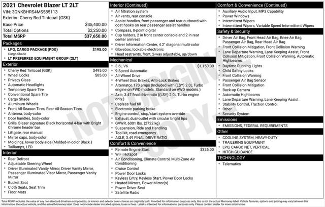 2021 Chevrolet Blazer AWD 2LT 2021 Chevrolet Blazer AWD 2LT