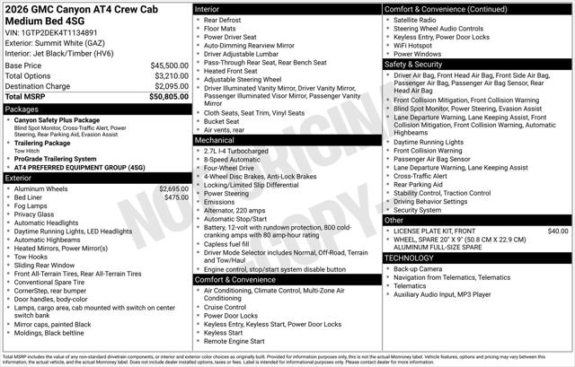 2026 GMC Canyon 4WD AT4