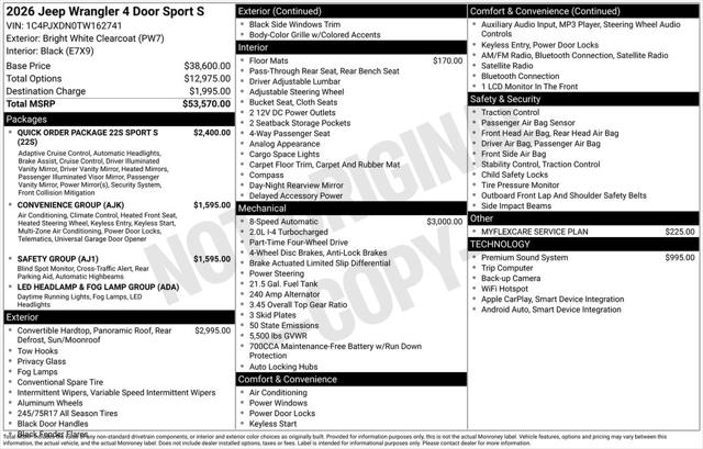 2026 Jeep Wrangler WRANGLER 4-DOOR SPORT S