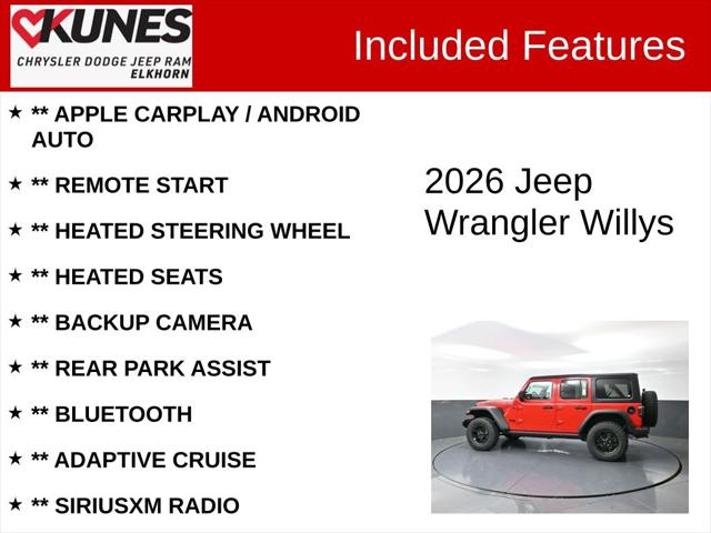 2026 Jeep Wrangler WRANGLER 4-DOOR WILLYS 2026 Jeep Wrangler WRANGLER 4-DOOR WILLYS