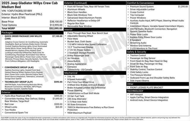 2025 Jeep Gladiator GLADIATOR WILLYS 4X4