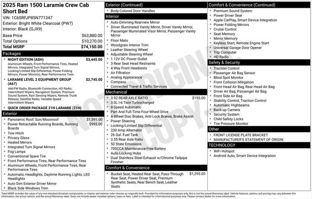 2025 RAM Ram 1500 RAM 1500 LARAMIE CREW CAB 4X4 57 BOX