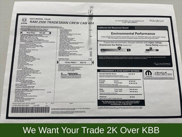 2024 RAM 2500 Tradesman Crew Cab 4x4 64 Box