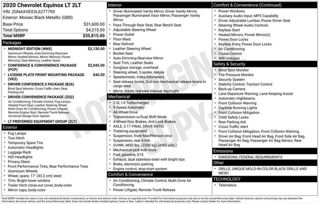 2020 Chevrolet Equinox AWD LT 2.0L Turbo 2020 Chevrolet Equinox AWD LT 2.0L Turbo