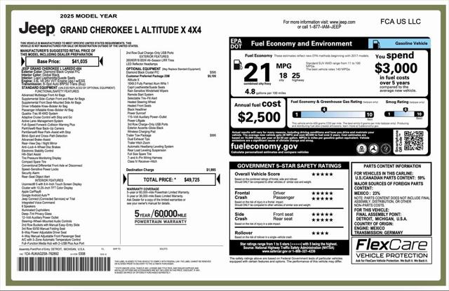 2025 Jeep Grand Cherokee GRAND CHEROKEE L ALTITUDE X 4X4