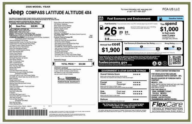 2026 Jeep Compass COMPASS LATITUDE ALTITUDE 4X4